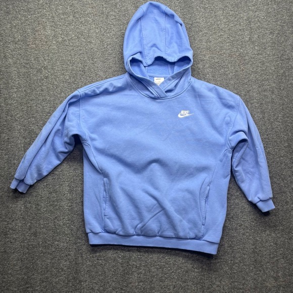 Nike Tops - Nike Hoodie Womens Medium Blue FZ5579-494 Fleece Pullover Sweatshirt